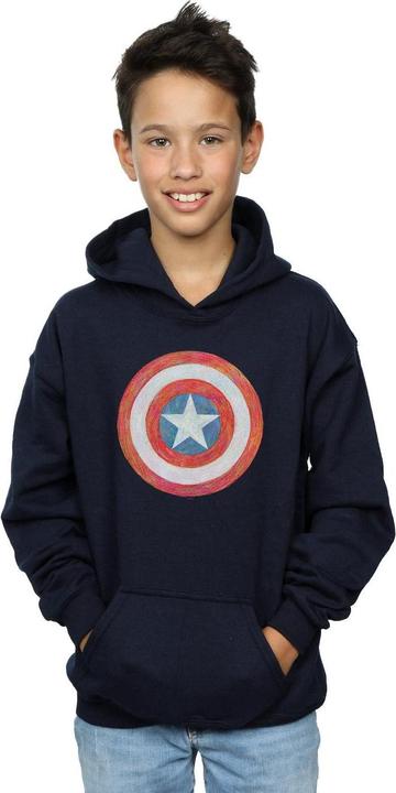 Immagine prodotto Captain America Sketched Shield Felpa con Cappuccio Ragazzi (140, 146)