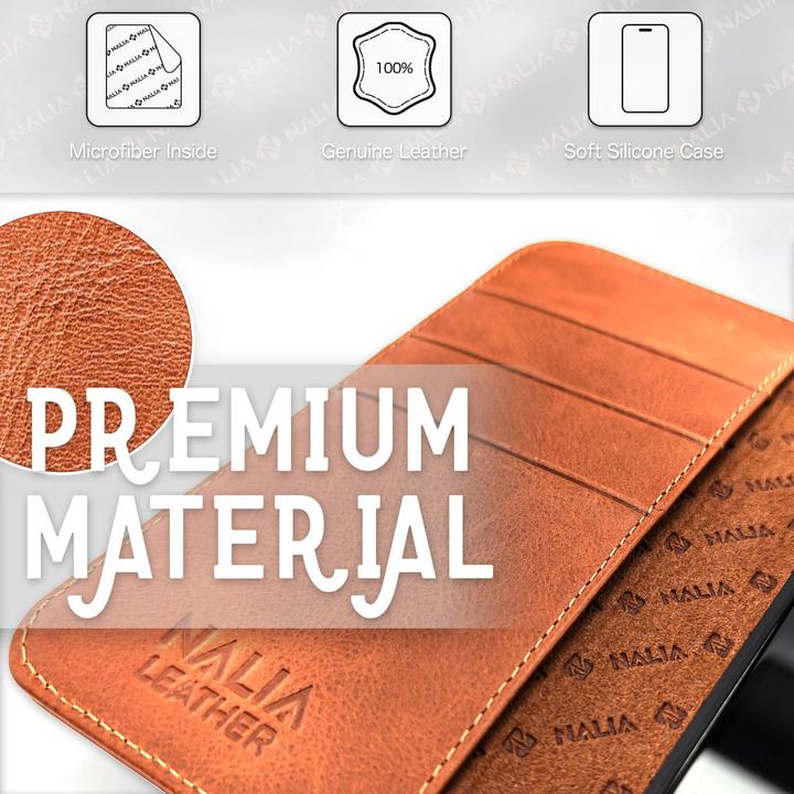 Image du produit Nalia Etui à rabat en bois véritable avec fermeture magnétique (Apple iPhone 14 Pro Max)