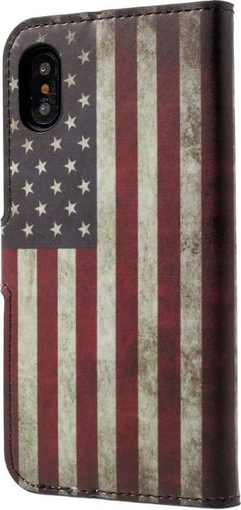 Image du produit Cover-Discount Housse en cuir Drapeau USA (Apple iPhone X, Apple iPhone XS)