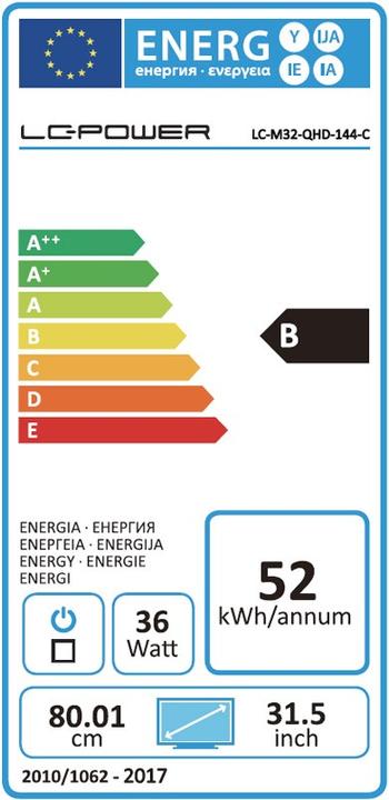 Energy Label LC-Power LC-M32-QHD-144-C (2560 x 1440 pixels, 31.50")
