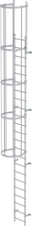 Actual product image Munk Single fixed ladder with back protection (construction) anodised aluminium 7.64m (764 cm)