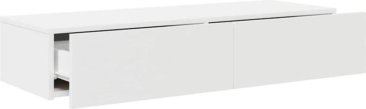 Actual product image VidaXL Wall shelf with drawers white 100x36x19 cm wood-based material