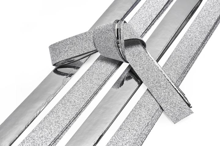 Produktbild Gebrüder Bertels Papierstreifen "Glitter, silber", 15mm, 24 Streifen (110 g/m², 24 x)