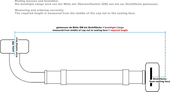 Produktbild XPOtool Flexschlauch 800mm DN8 Panzerschlauch 3/8ÜM Bogen 14,95mm 1/2ÜM 18,64mm
