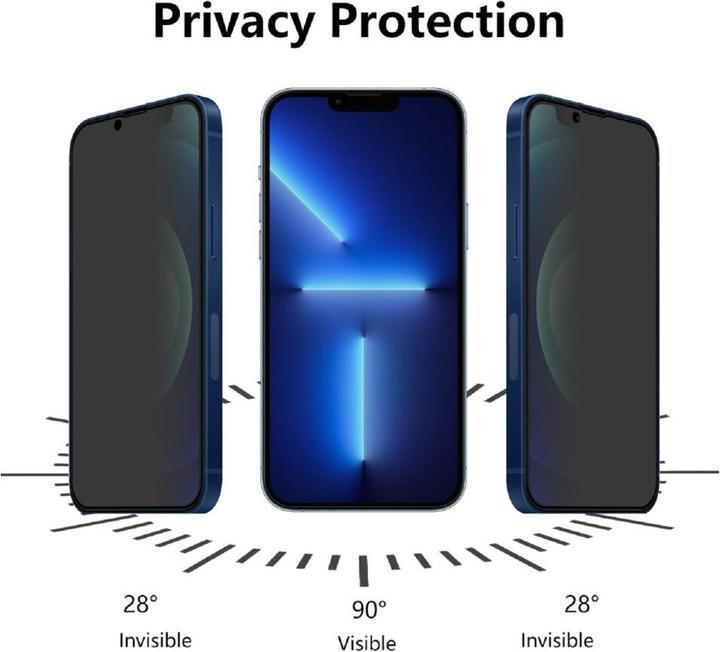 Produktbild Protectorking 2x Echtes Tempered 9H Panzerhartglas Blickschutz (2 Stück, Apple iPhone 13 Pro)