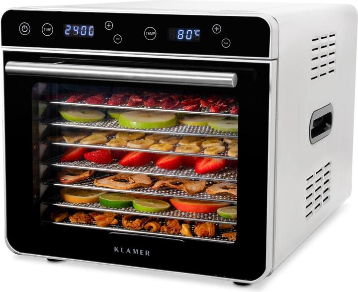Actual product image KLAMER Premium dehydrator XL 700W, 8 extra large stainless steel shelves