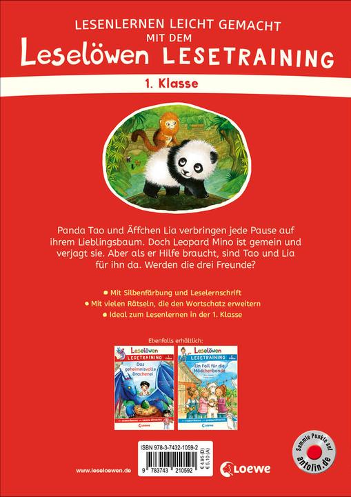 Produktbild Leselöwen Lesetraining 1. Klasse - Ein Panda in der Dschungelschule (Deutsch, Katja Richert, Leonie Daub, Stefan Lohr, Kristin Labuch, Loewe Erstlesebücher, 2022)