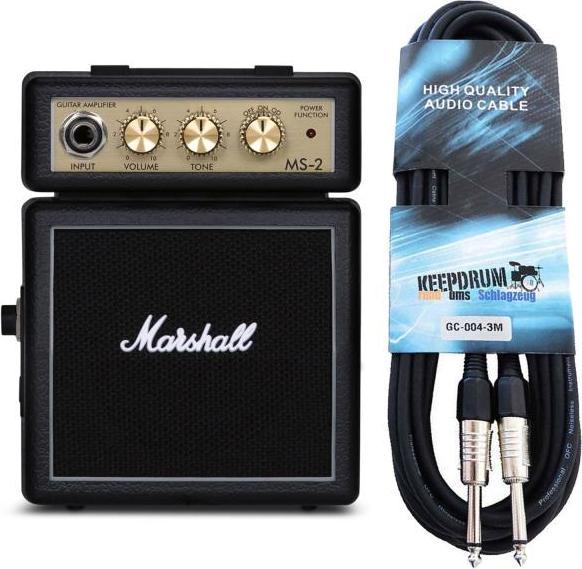 Produktbild Marshall Gitarren-Verstärker MS-2 Micro Stack mit Kabel (Gitarre, 1 W)