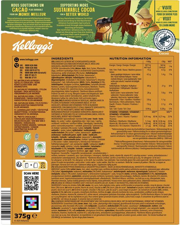 Nutritional values and ingredients Kellogg's Cereals Tresor Roulette 375 g (434 g)