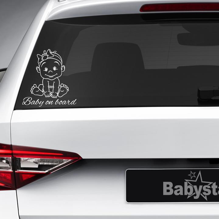 Produktbild Babystar Baby Autoaufkleber Sweet Smile Girl - Weiss