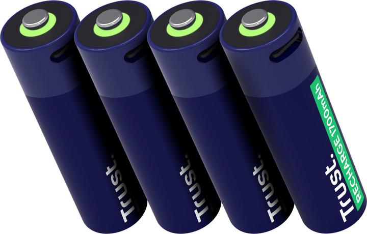 Image du produit Trust Batteries Rechargeables USB-C 4p (4 pcs, AA, 1700 mAh)