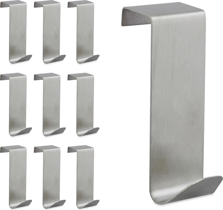 Actual product image Relaxdays Steel Door Hook, Set of 10