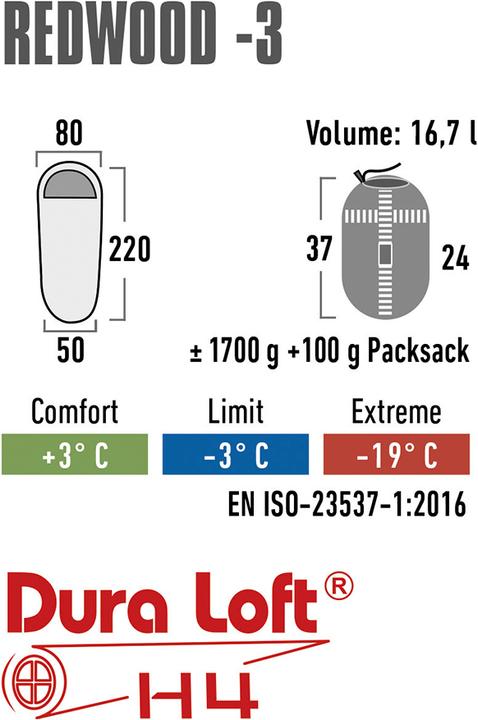 Produktbild High Peak Mumienschlafsack Redwood -3 (220 cm)
