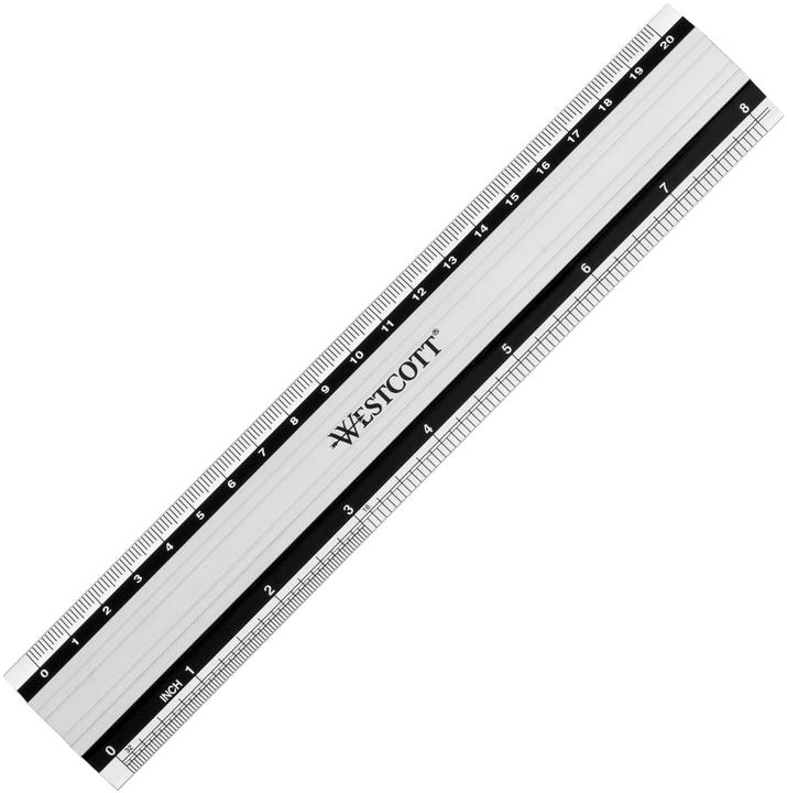 Actual product image Westcott Aluminum ruler 20cm (200 mm)