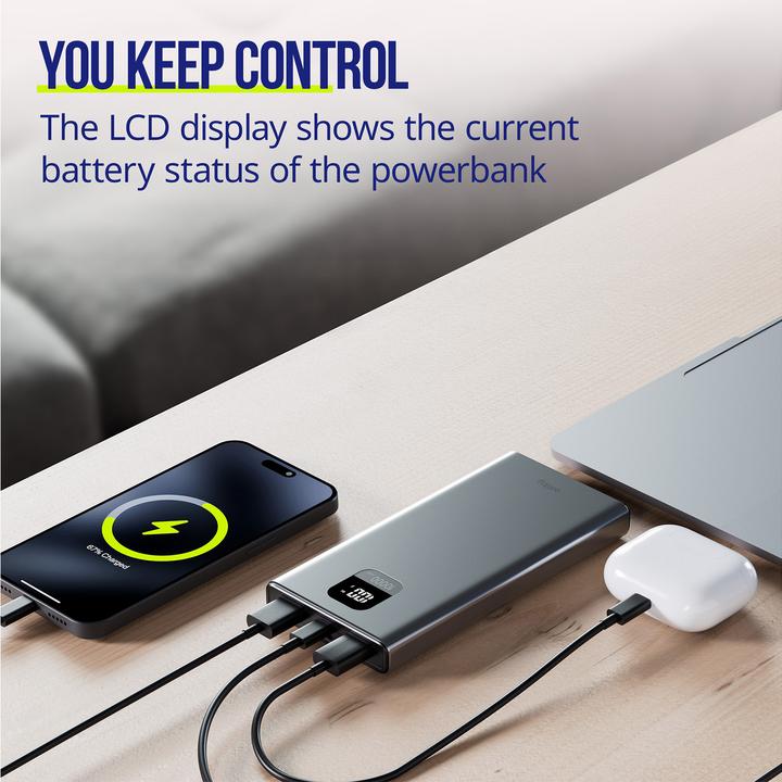 Actual product image Allity power bank APB-100 PD QC 22.5W 10000 mAh gray (10000 mAh, 22.50 W)