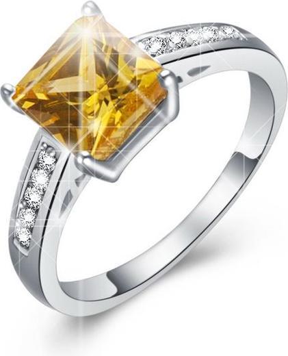 Immagine prodotto Hermex Anello placcato argento con citrino / topazio bianco - Misura 60 / Misura 8 (8)