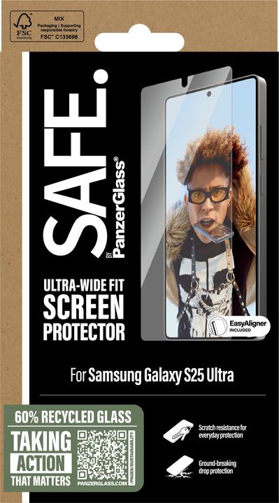 Immagine prodotto PanzerGlass Protezione del display SAFE. by ® Ultra-Wide Fit (1 Pezzo/i, Samsung Galaxy S25 Ultra)