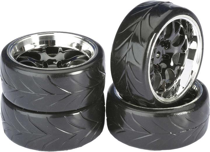 Produktbild Absima Räderset Drift LP Wabe Profil A schwarz/chrom 1:10 (4 St.