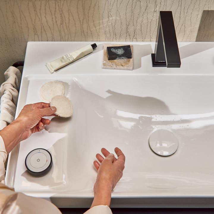 Produktbild hansgrohe Tecturis E 2-gats wastafelkraan 150 CoolStart met waste mat zwart