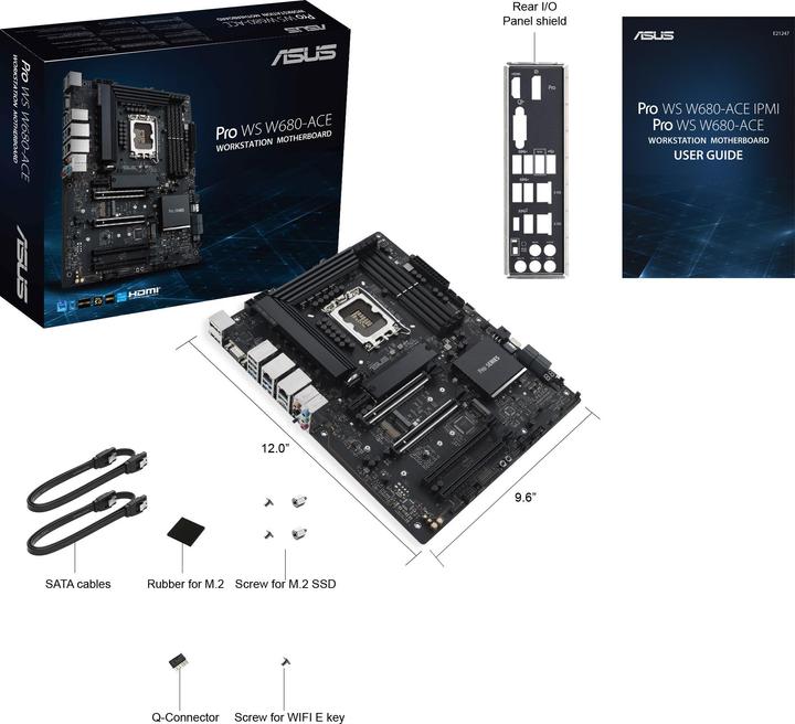 Image du produit ASUS MB PRO WS W680-ACE (LGA 1700, Intel W680, ATX)