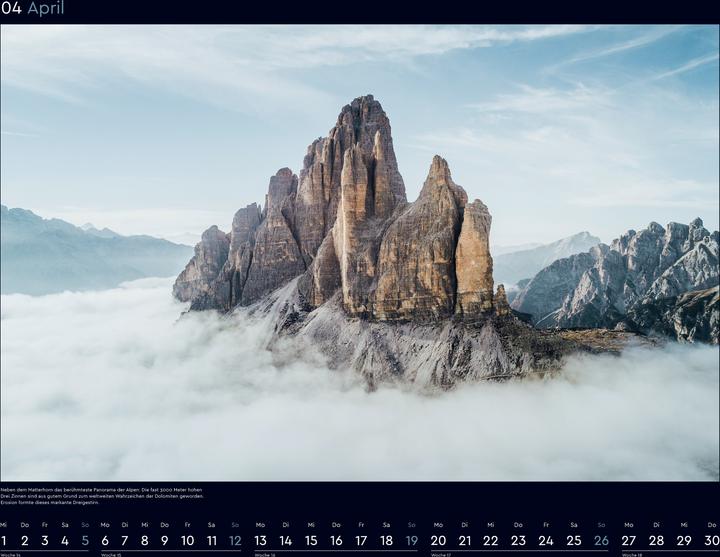 Actual product image Faszinierende Alpen - Wandkalender 2026 (60 x 45 cm, Hardcover, German)