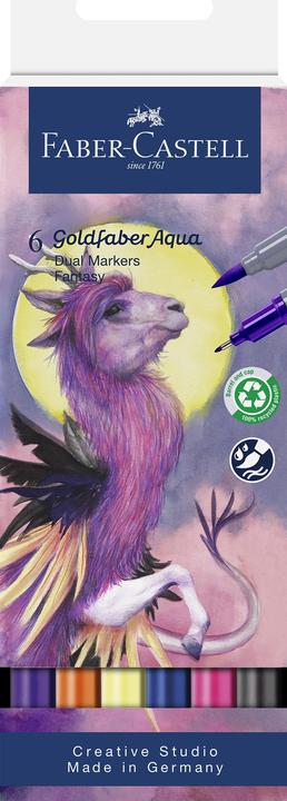 Produktbild Faber-Castell Goldfaber Aqua Dual Marker Fantasy 6x (Mehrfarbig, 6 x)