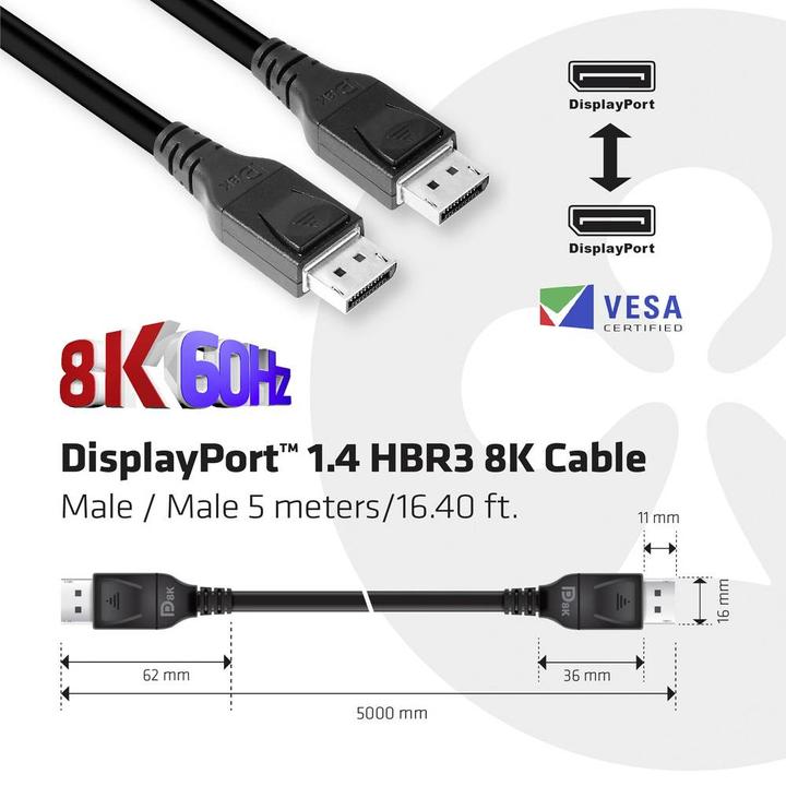 Actual product image Club 3D DisplayPort — DisplayPort (5 m, DisplayPort)