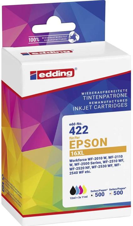 Image du produit Edding Cartouche Remplace Epson T16XL Multipack 4 Compatible Noir, Cyan (CF)