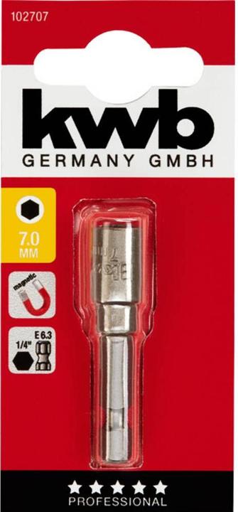 Actual product image kwb Socket wrench 7Mm, Magnet, E6.3 (7 mm)
