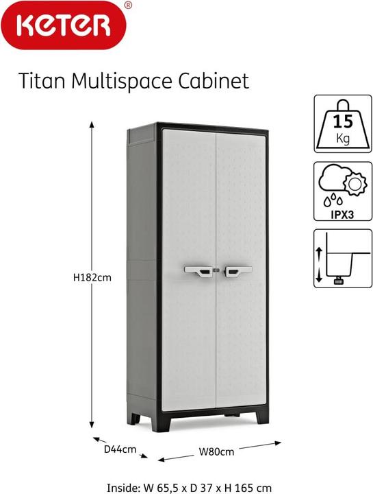 Actual product image Keter Cupboard (80 x 44 x 182 cm)
