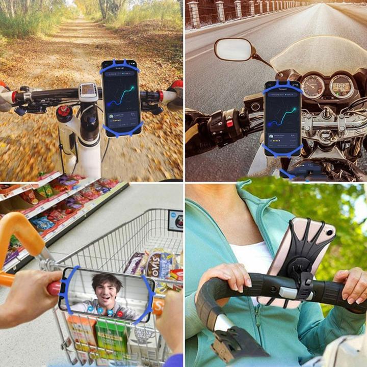 Produktbild Deltalabs Universal Fahrrad Velo Silikon Halterung 360° Drehbar Handy / Smartphone (4"- 6")
