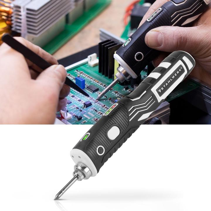 Actual product image Stahlwerk BLK-8 ST cordless soldering iron with 8 watt power, 480°C peak temperature