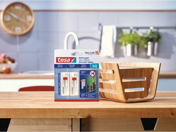Produktbild tesa Klebenagel für Fliesen & Metall, höhenverstellbar