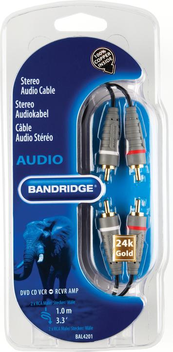 Image du produit Bandridge Câble RCA stéréo BLEU (1 m, RCA)