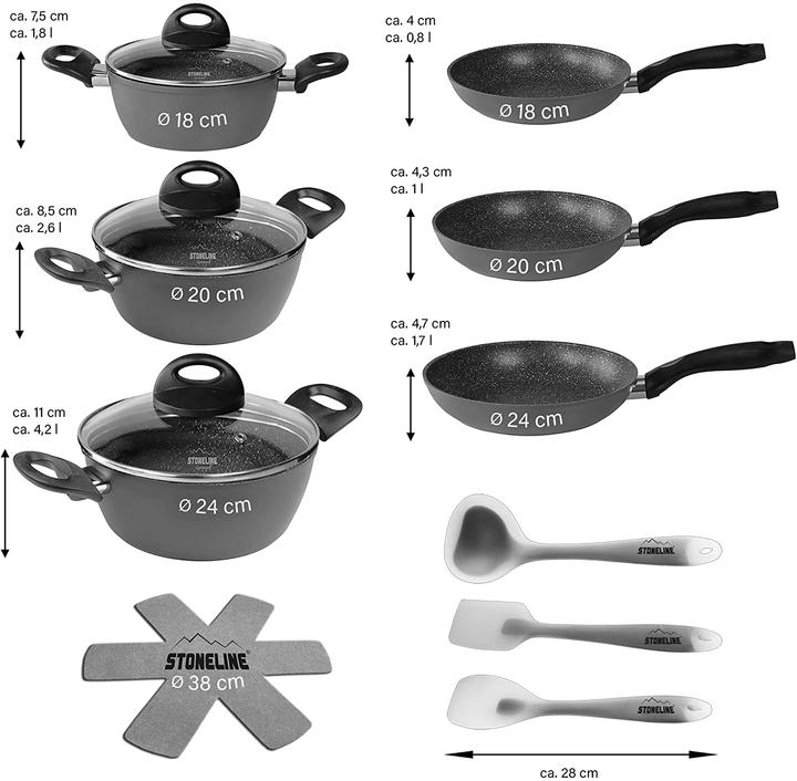 Image du produit Stoneline Set de casseroles (Ensemble de casseroles et de poêles de cuisson, Aluminium)