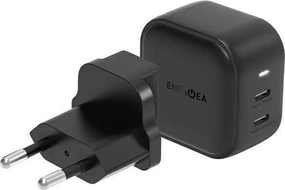 Actual product image Energea ład. siec. 2xUSB-C PD-PPS 45W 2C czarny/black US+EU Travelite GAN45 (45 W)