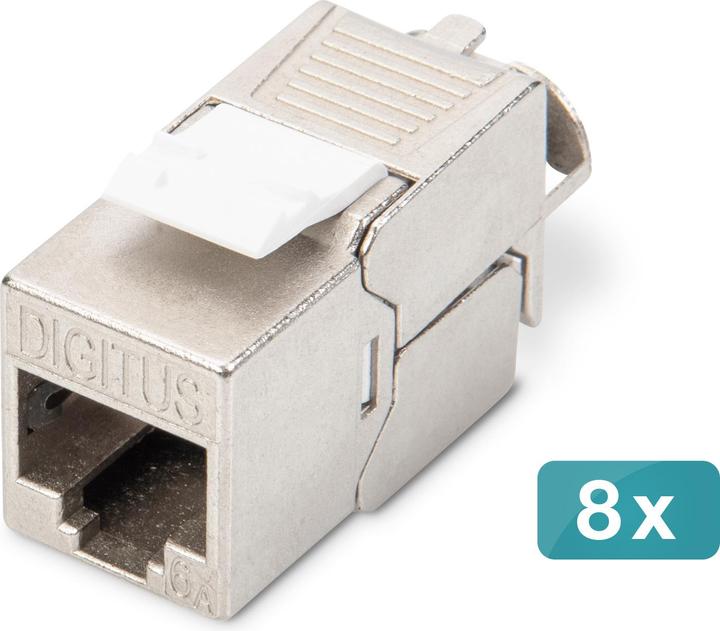 Actual product image Digitus CAT 6A Keystone Jack, shielded, 8 pieces. tool-free connection (Keystone module)