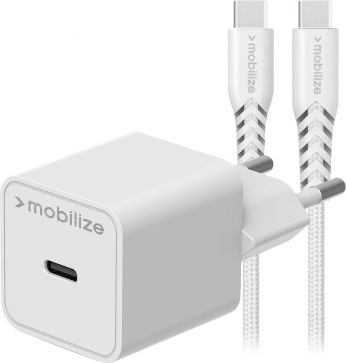 Actual product image Mobilize USB-C Quick Charger 20W + USB-C USB-C Cable White (20 W)
