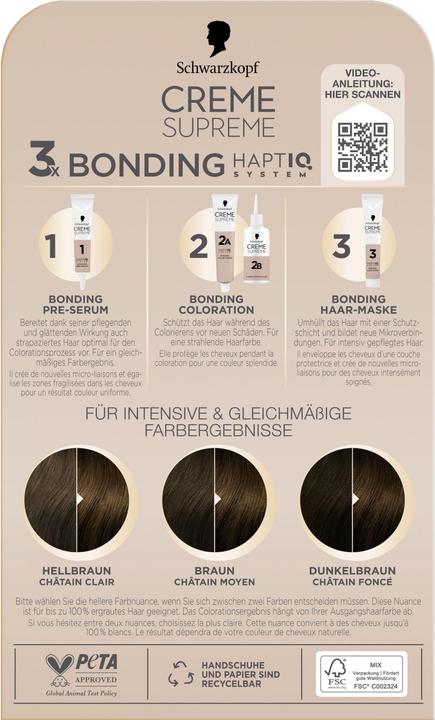 Actual product image Schwarzkopf Creme Supreme Creme Supreme Coloration 5-0 Natürliches Braun (5-0 Natural brown)