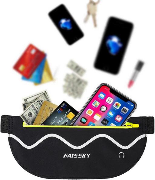 Produktbild Haissky Universelle Sport Bauchtasche mit Kopfhörerausgang