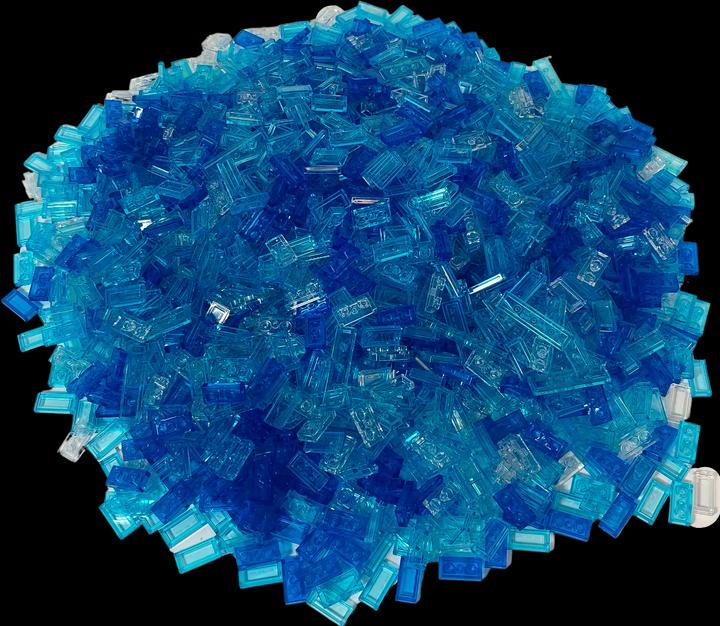 Actual product image LEGO MOC Sea/Water - Transparent Tiles and Slabs Mixed - NEW! Quantity 50x