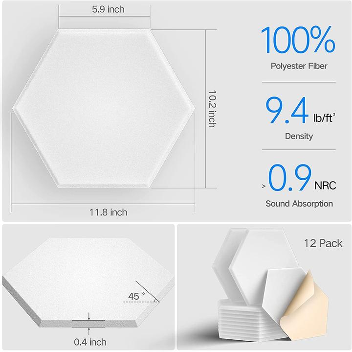 Actual product image Kuchoow Hexagon acoustic panels (12 pcs.)