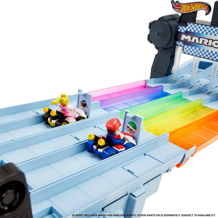 Actual product image Hot Wheels Mario Kart Rainbow Race Set playset