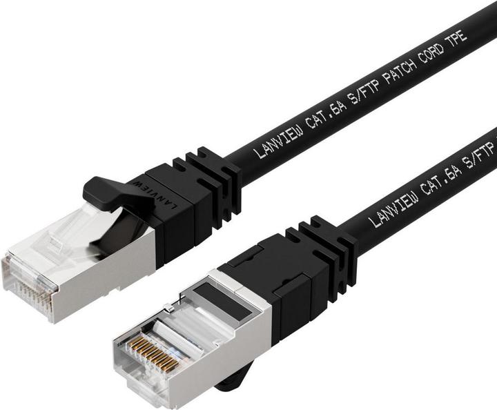Image du produit Lanview CAT6A S/FTP 0,5m Noir LSZH (S/FTP, CAT6, 0.50 m)