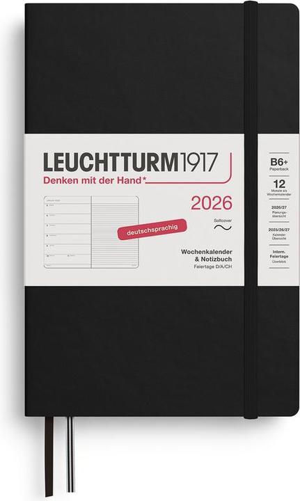 Produktbild Wochenkalender & Notizbuch Paperback B6+ schwarz 2026 (13 x 19 cm, Deutsch)