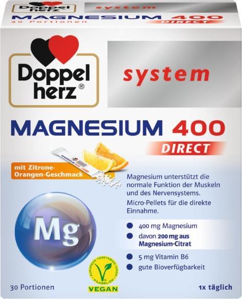 Produktbild Doppelherz system MAGNESIUM 400 DIRECT, 30 St. Beutel (30 Stück, Beutel, 120 g)