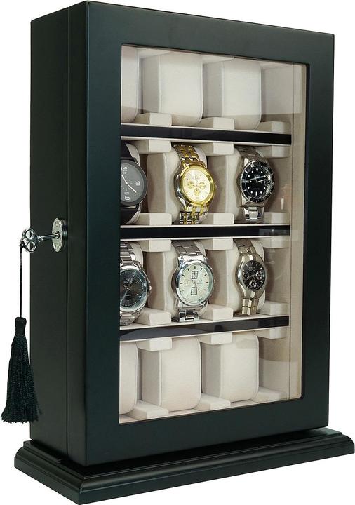 Produktbild Rothenschild Uhrenvitrine RS-1100-12BL für 12 Uhren schwarz