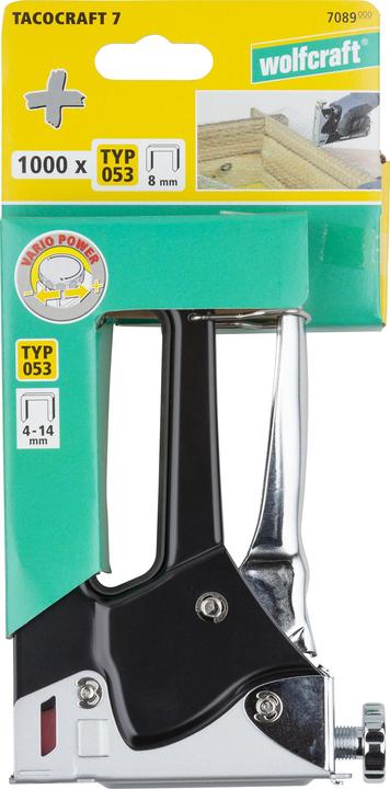 Actual product image wolfcraft Tacocraft 7 Hand Stapler Set, 1001 pcs.