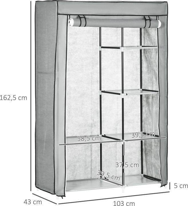Image du produit Homcom Armoire en tissu avec porte (125 x 43 x 162,5 cm)