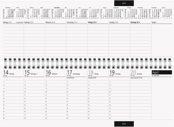 Actual product image Rido Tischkalender (297 x 105 mm, Hardcover, German)